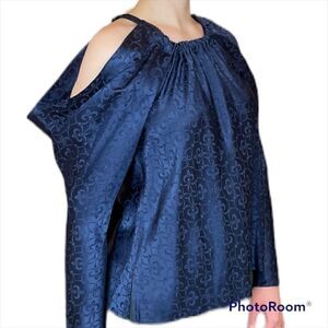 𝅺jonathan Simkhai Silk Long Sleeve Top in Navy, size S - NWT